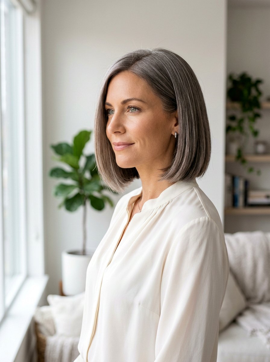 Pewter Silver Bob - 20 silver bob hair color ideas - 20 silver bob hair color ideas