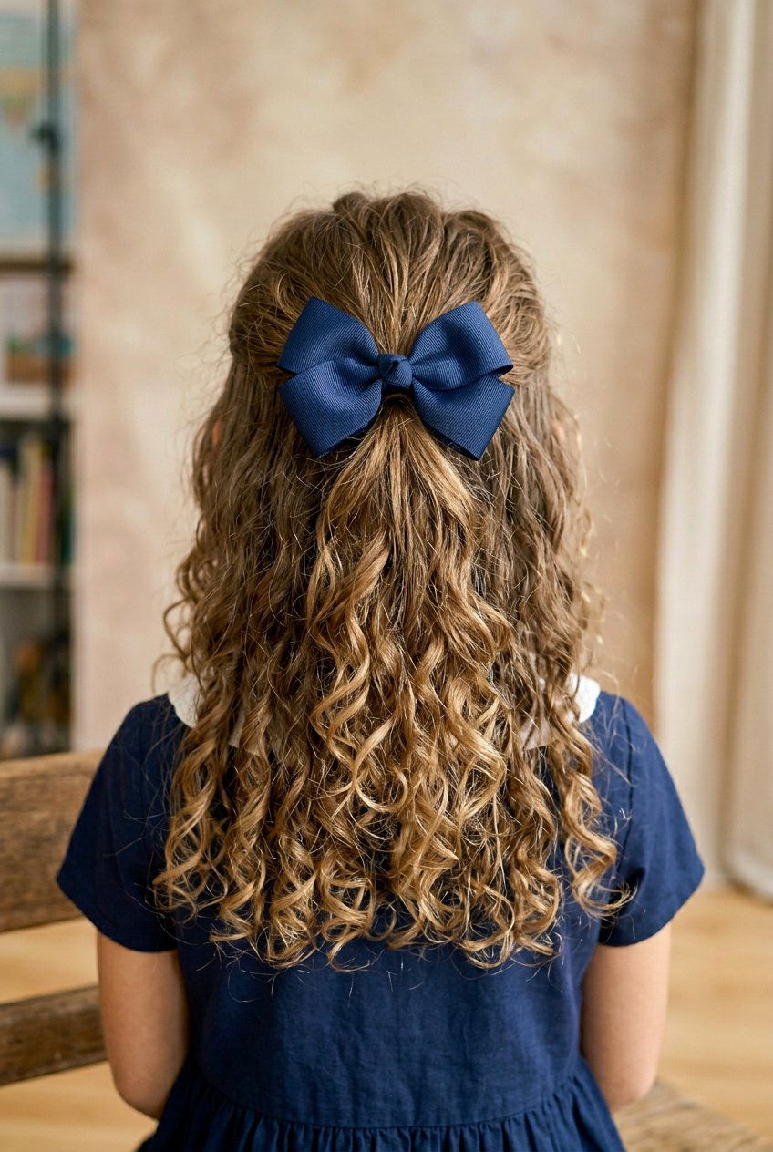 Picture Day Curls With Bow - 20 school picture day curls - 20 school picture day curls