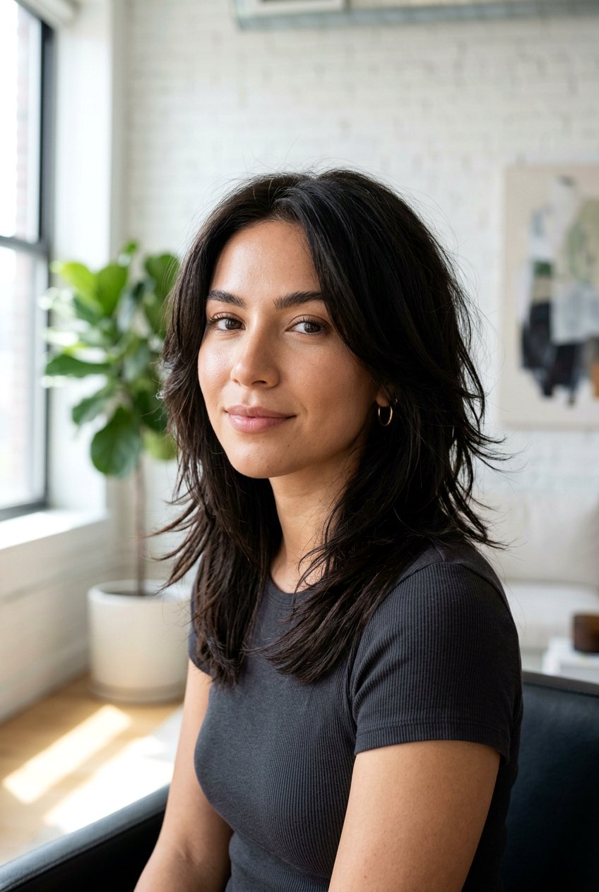 Piecey Layers Shoulder Length - 20 shoulder length layered haircuts - 20 shoulder length layered haircuts