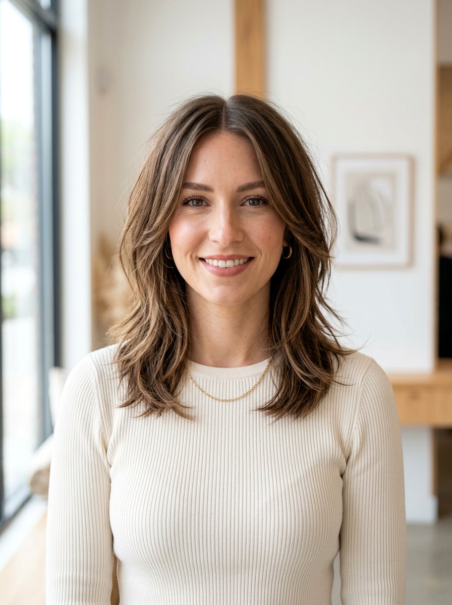 Piecey Layers With Middle Part Medium Hair - 20 piecey layers for medium hair - 20 piecey layers for medium hair