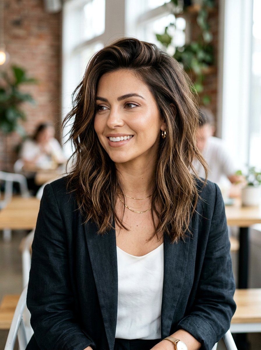 Piecey Layers With Side Part Medium Hair - 20 piecey layers for medium hair - 20 piecey layers for medium hair