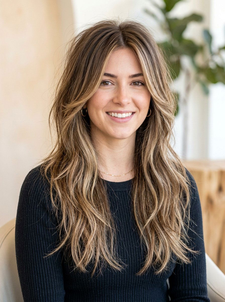 Piecey Long Layered Haircut With Face Framing - 20 piecey haircut for women - 20 piecey haircut for women