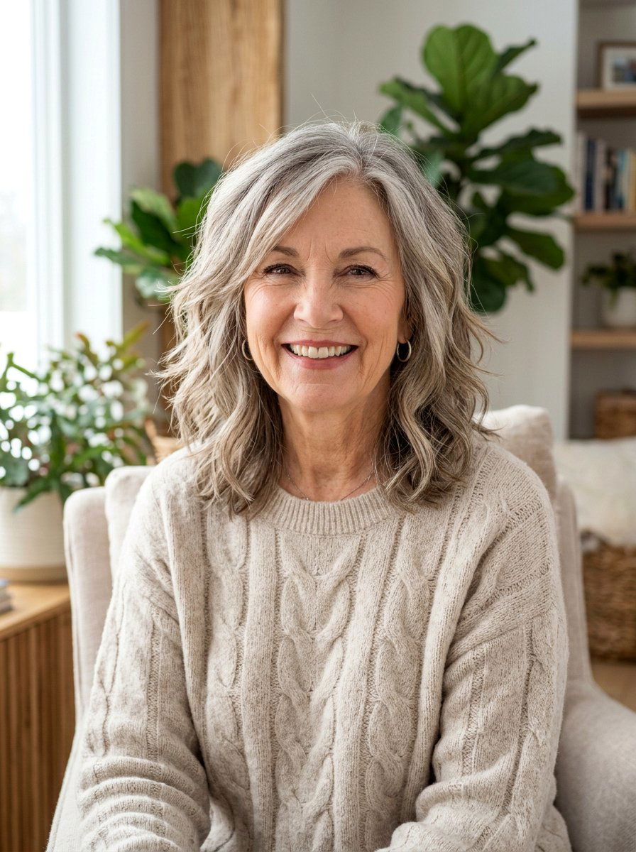 Piecey Shoulder Length Layers - 20 polished shoulder length hairstyle for older women - 20 polished shoulder length hairstyle for older women