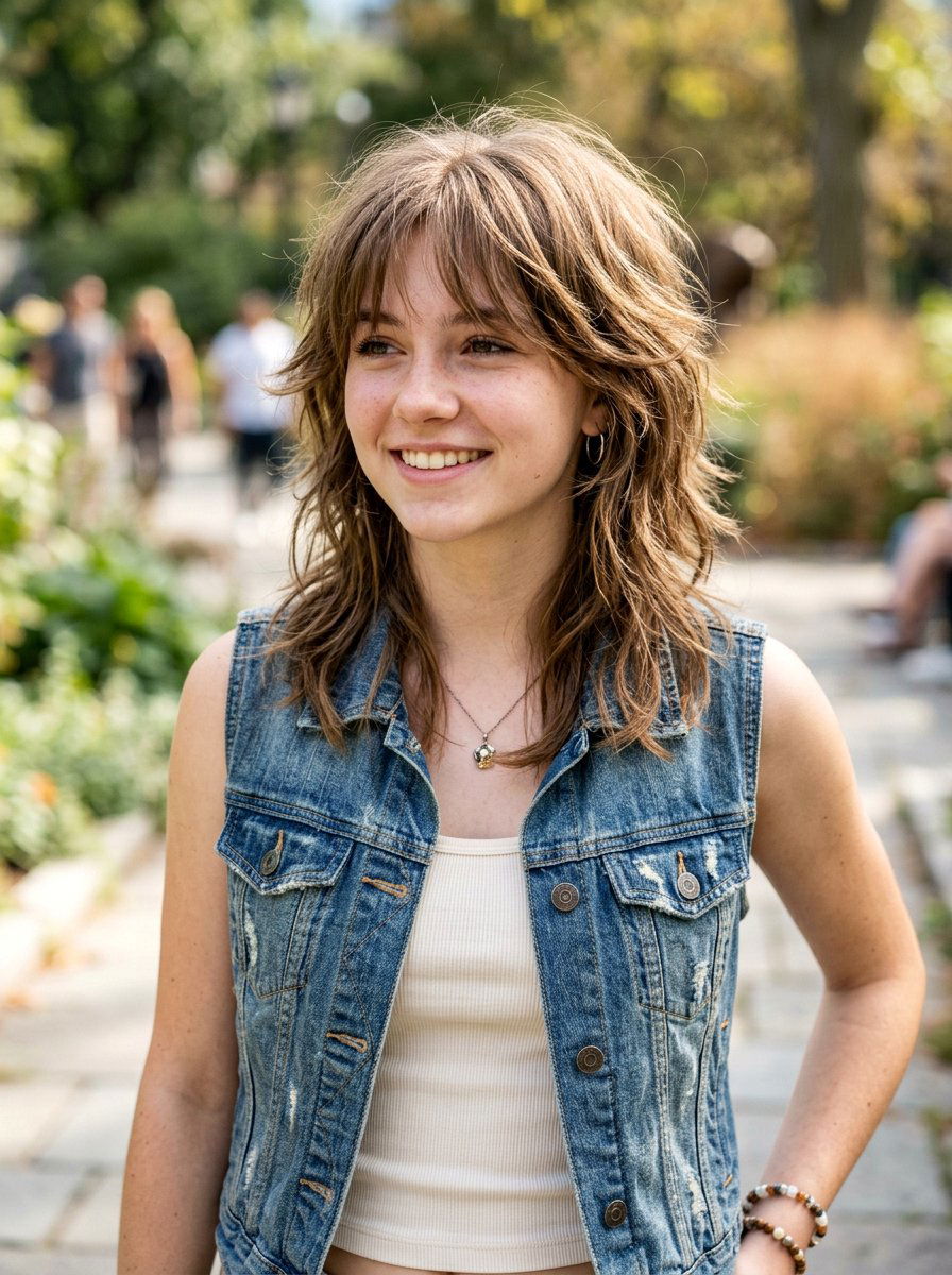 Piecey Shoulder Length Shag - 20 teen girls shoulder length shag haircut - 20 teen girls shoulder length shag haircut