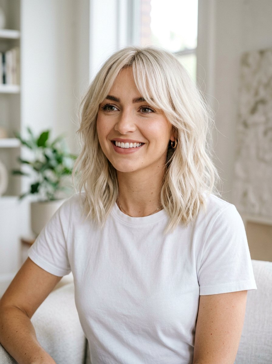 Piecey lob with curtain bangs for thick hair - 20 thick hair lob with curtain bangs - 20 thick hair lob with curtain bangs