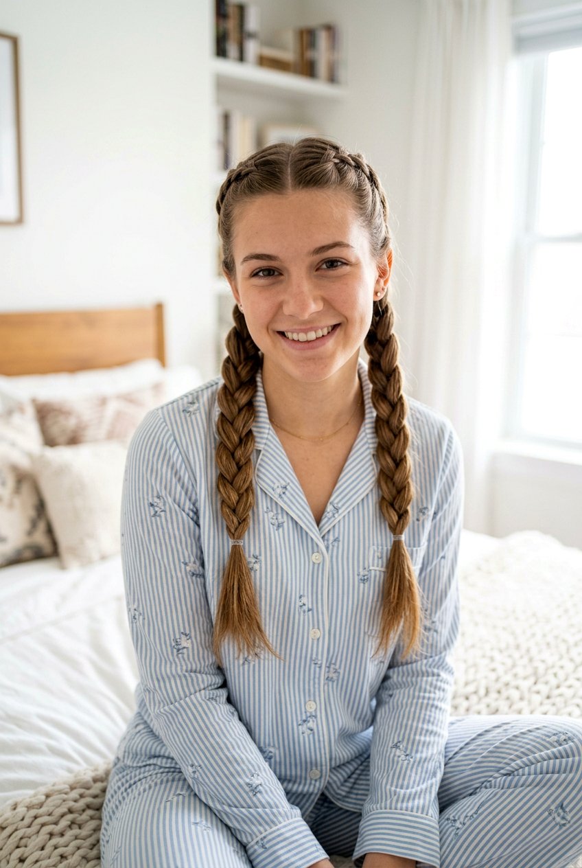 Pigtail Braids - 20 bedtime braid hairstyles for waves - 20 bedtime braid hairstyles for waves
