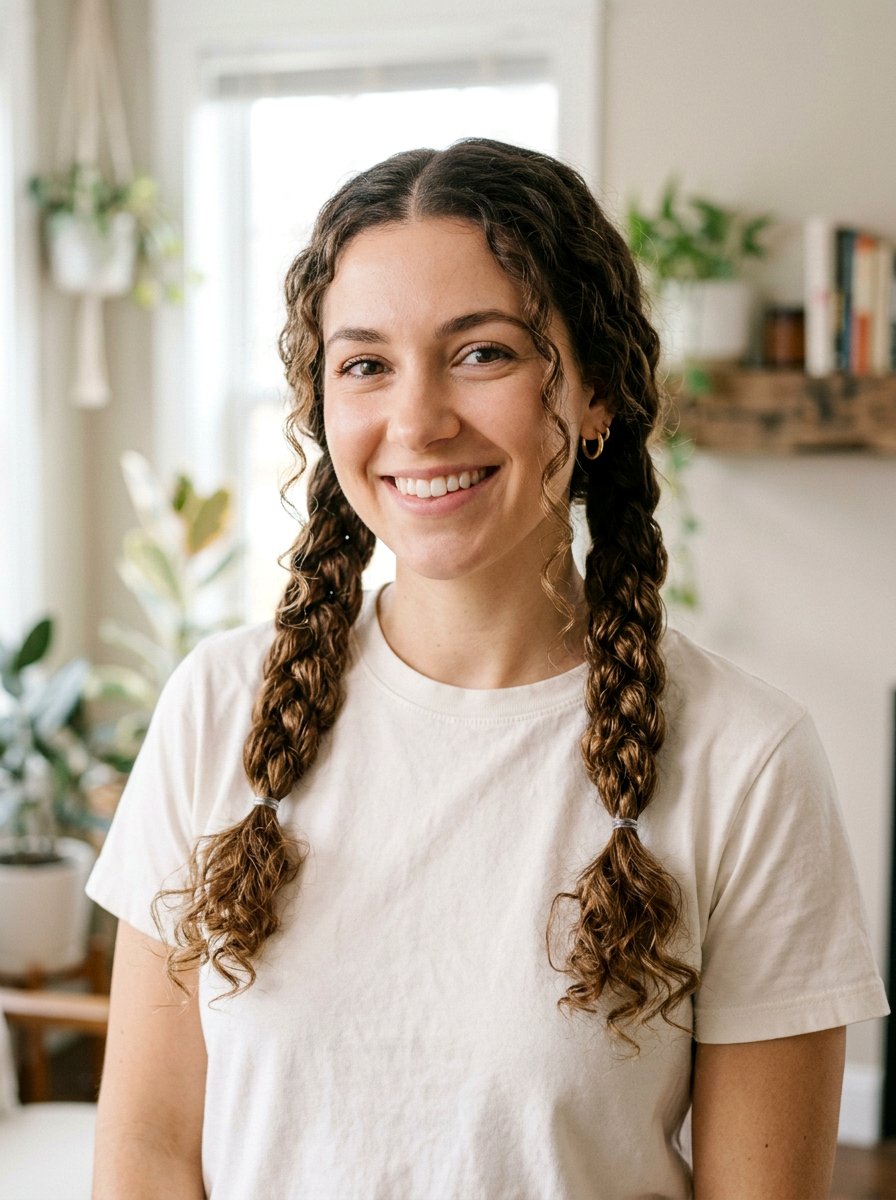 Pigtail Braids - 20 satin bonnet hairstyles for curls - 20 satin bonnet hairstyles for curls