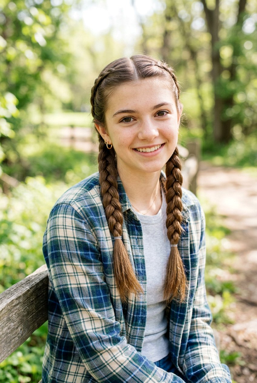 Pigtail Braids - 20 school hairstyle for teenage girls with medium hair - 20 school hairstyle for teenage girls with medium hair