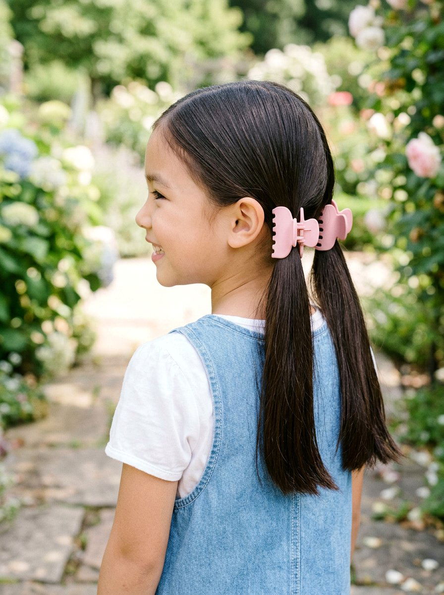 Pigtail Ponytails with Matching Claw Clips - 20 school ponytail with claw clip - 20 school ponytail with claw clip