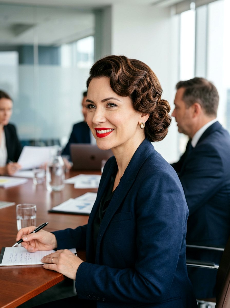 Pin Curls Updo Meeting Hairstyle - 20 easy meeting hairstyle for women - 20 easy meeting hairstyle for women