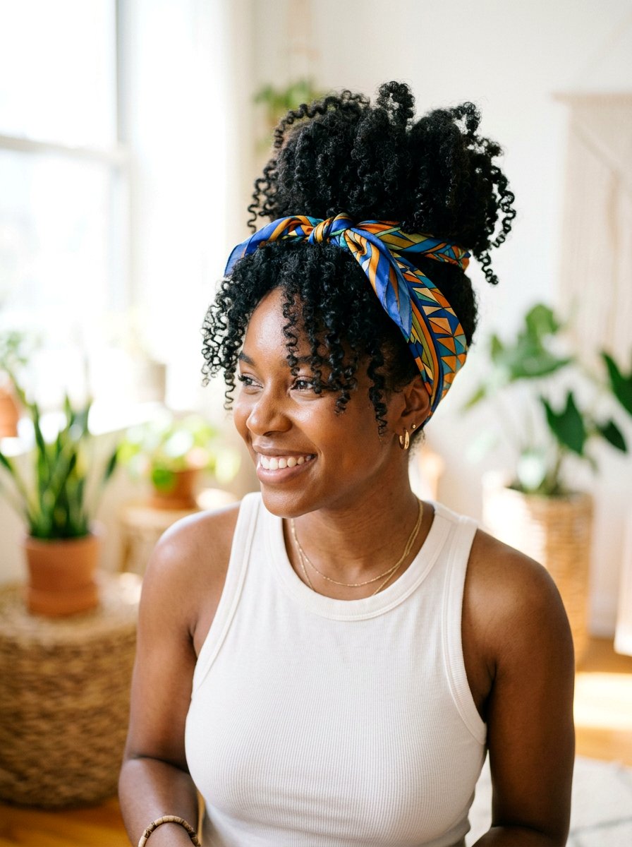 Pineapple Bun For Curly Hair - 20 humidity proof bun hairstyle - 20 humidity proof bun hairstyle