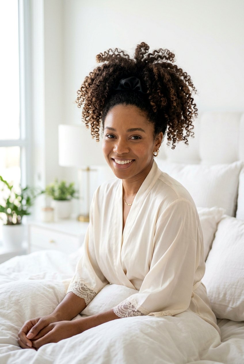 Pineapple Curly Hair - 20 easy overnight hairstyle for thick hair - 20 easy overnight hairstyle for thick hair