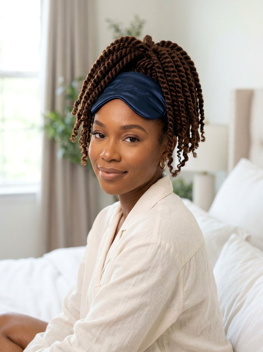 Pineapple Twist Ponytail - 20 overnight twists for wavy hair