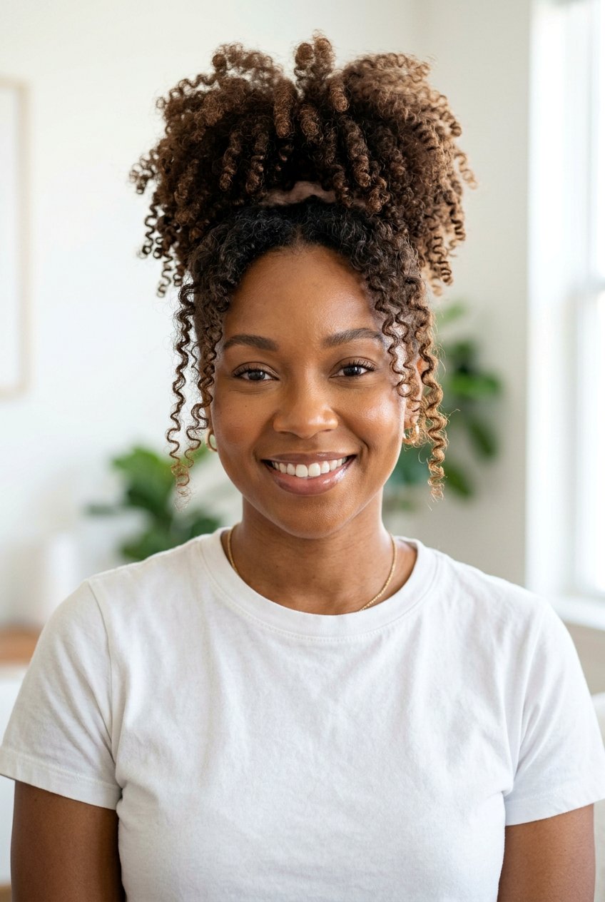 Pineapple Updo - 20 low tension protective hairstyles - 20 low tension protective hairstyles