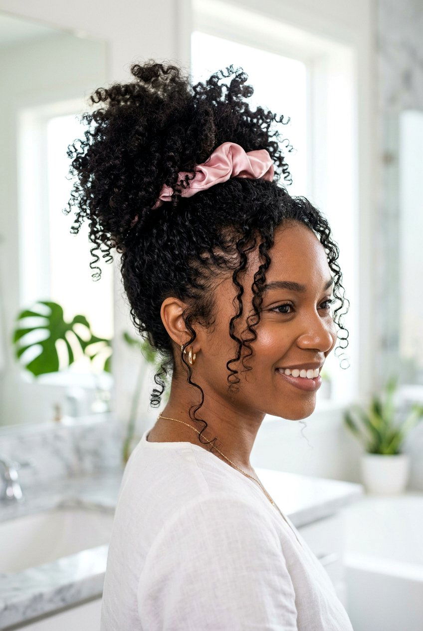 Pineapple Updo - 20 curly hairstyles for women - 20 curly hairstyles for women