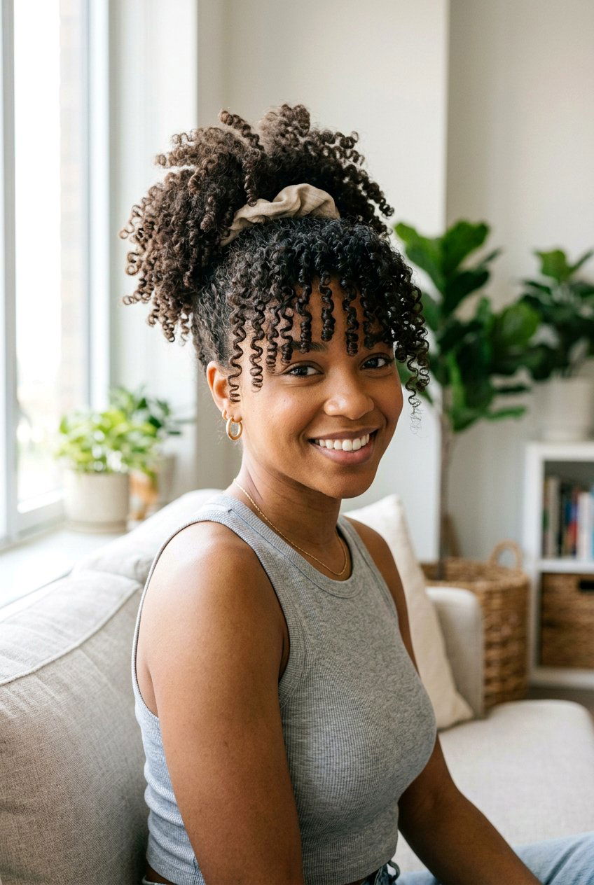 Pineapple Updo For Curly Hair - 20 anti frizz hairstyles for summer - 20 anti frizz hairstyles for summer