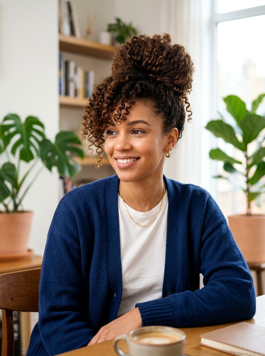 Pineapple Updo For Curly Hair - 20 interview hairstyle for curly natural hair - 20 interview hairstyle for curly natural hair