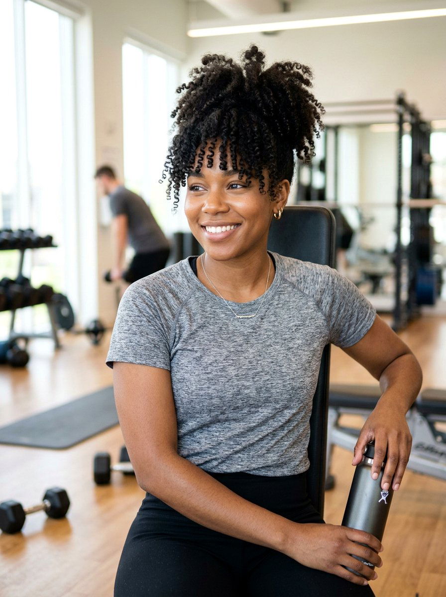 Pineapple Updo For Curly Natural Hair - 20 gym hairstyle for natural hair women - 20 gym hairstyle for natural hair women