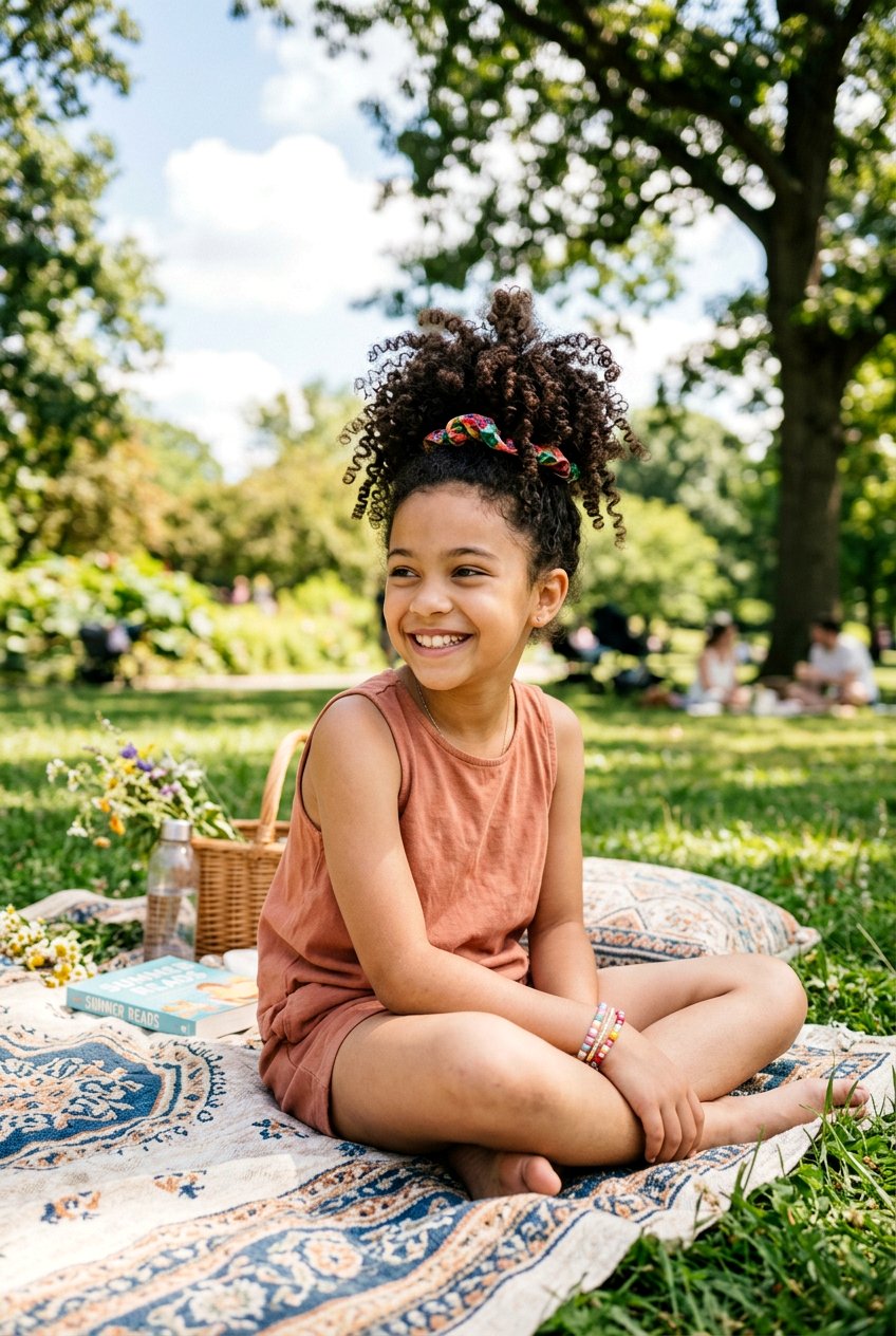 Pineapple Updo For Curly Picnic Hair - 20 picnic hairstyles for girls - 20 picnic hairstyles for girls