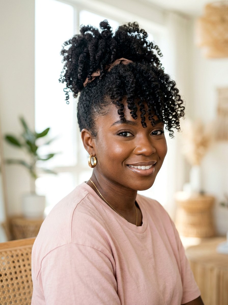 Pineapple Updo for Natural Hair - 20 simple work hairstyle for natural hair - 20 simple work hairstyle for natural hair