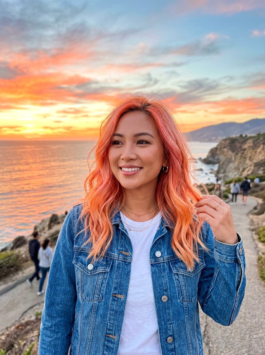Pink And Orange Sunset Ombre - 20 sunset ombre hair color - 20 sunset ombre hair color