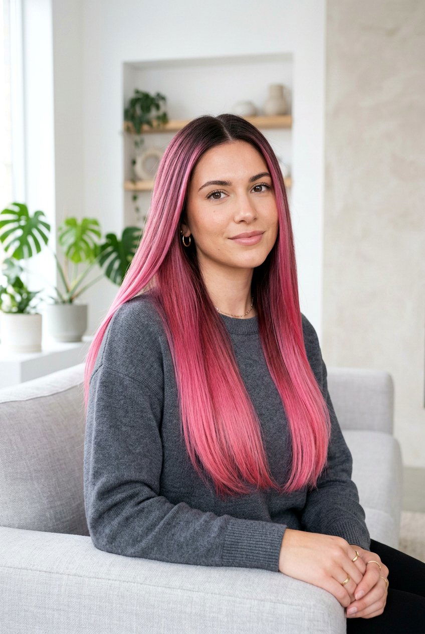 Pink Balayage with Shadow Root - 20 pink balayage hair - 20 pink balayage hair