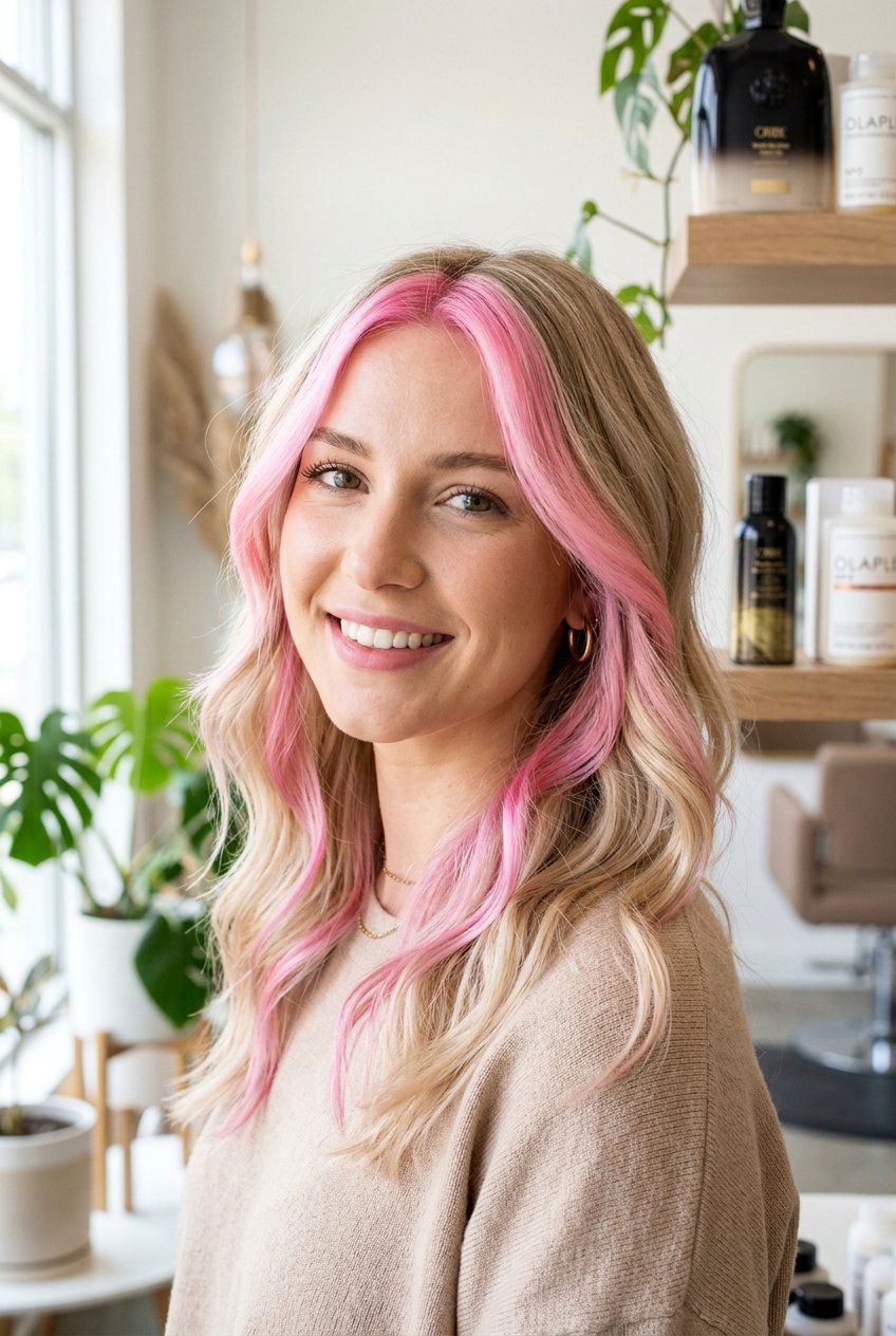 Pink Money Piece Hair - 20 money piece hair color - 20 money piece hair color