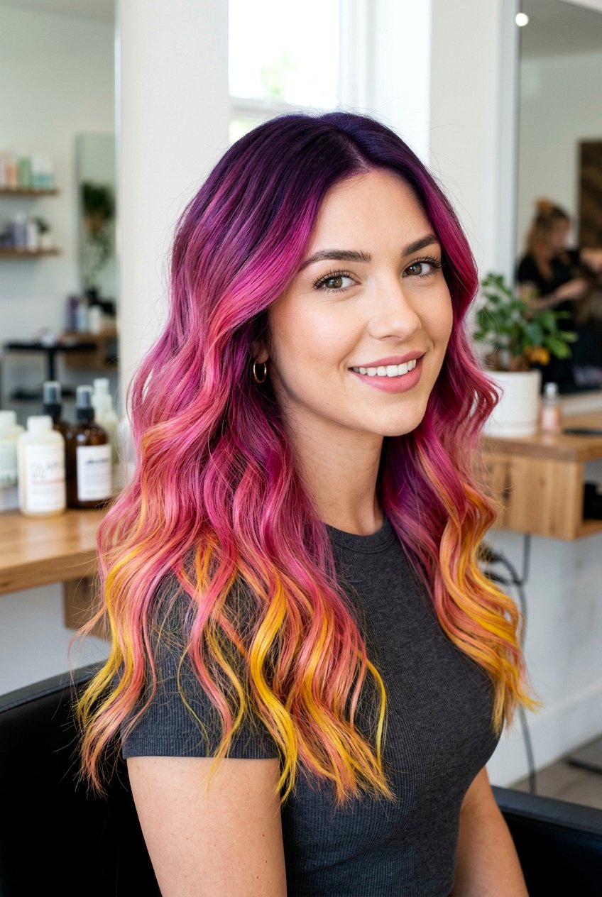 Pink Purple Yellow Mermaid Hair - 20 mermaid hair color ideas - 20 mermaid hair color ideas