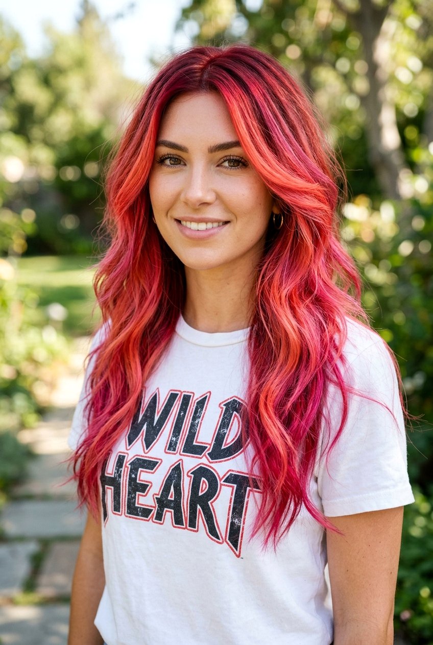 Pink Red Fire Hair Color - 20 fire hair color ideas - 20 fire hair color ideas