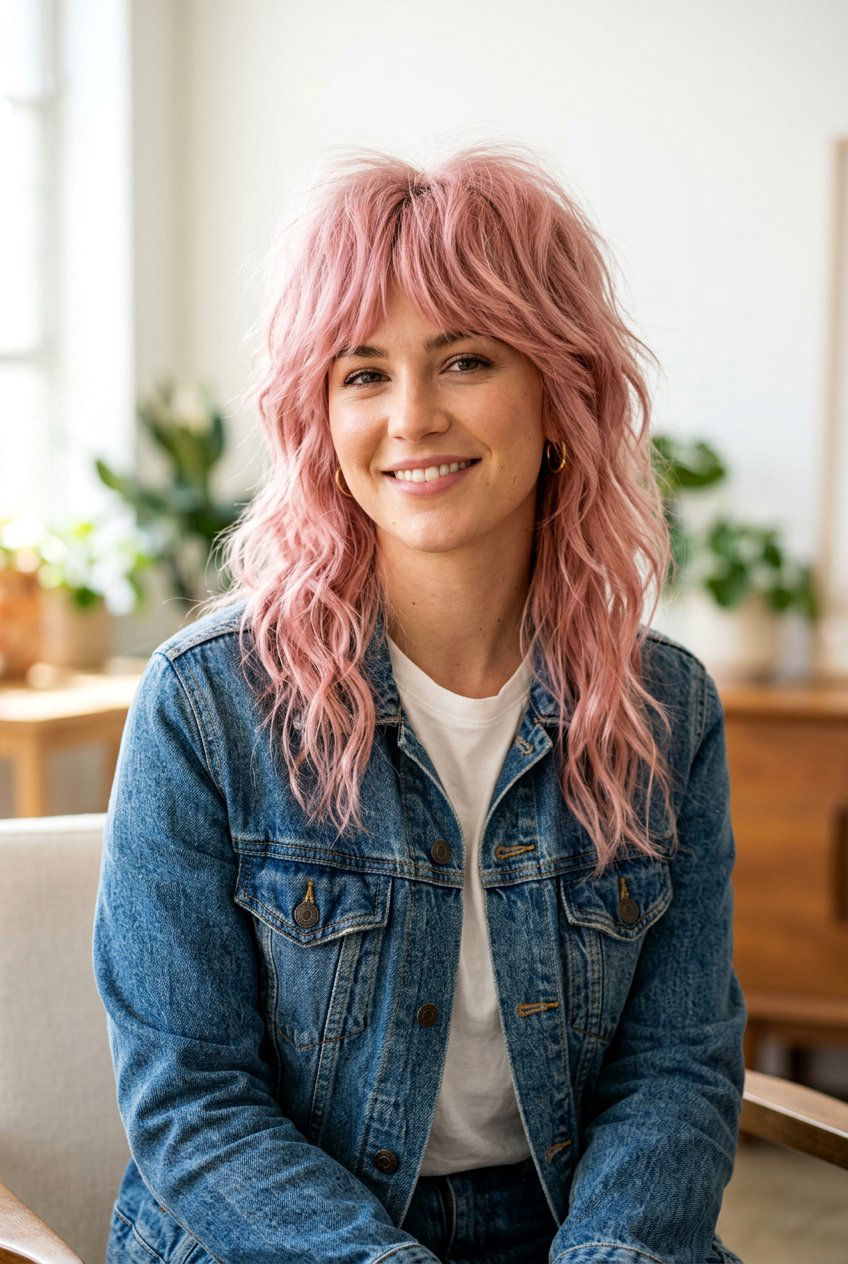 Pink Wolf Cut - 20 hair color ideas for wolf cuts - 20 hair color ideas for wolf cuts