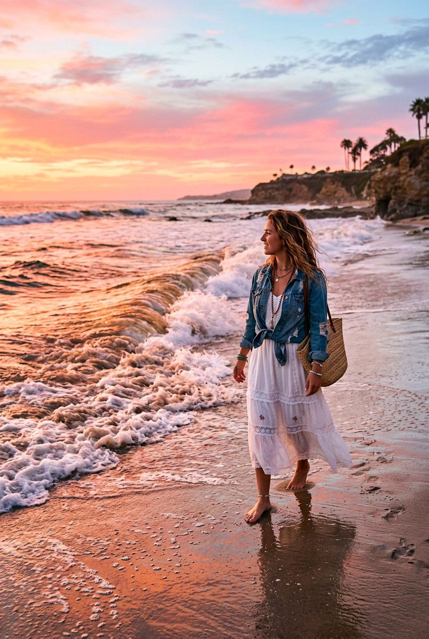 Pink and Orange Sunset Waves - 20 sunset hair color ideas - 20 sunset hair color ideas