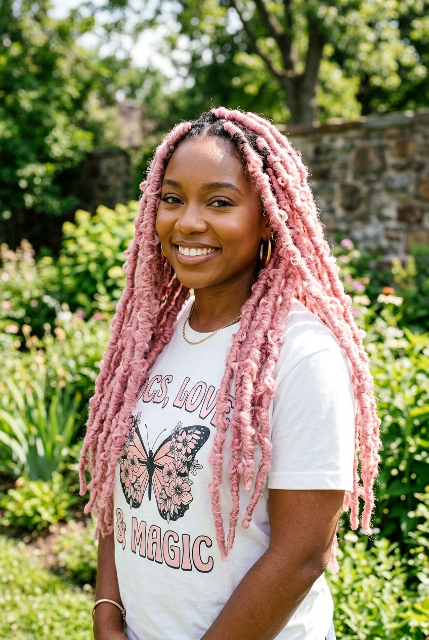 Pink butterfly locs - 20 butterfly locs hairstyles - 20 butterfly locs hairstyles