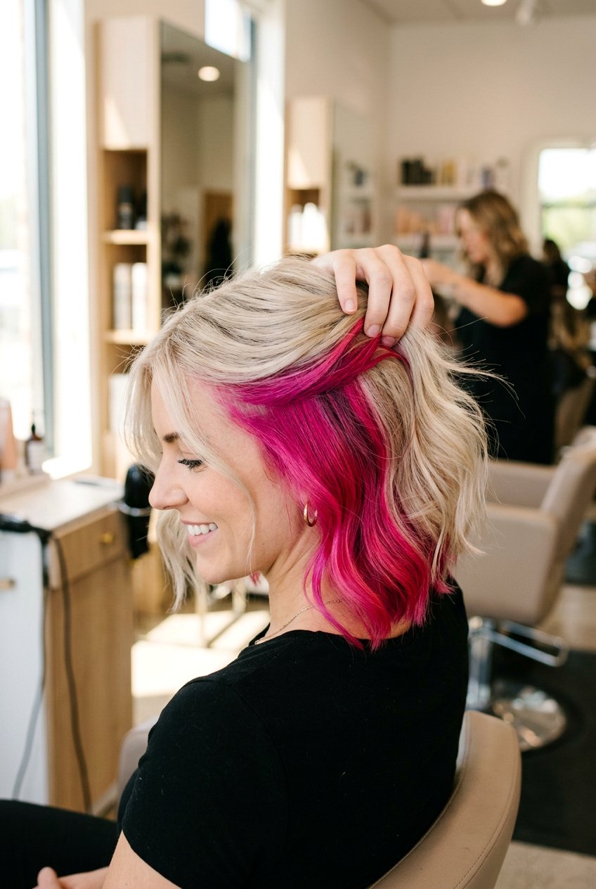 Pink hidden hair color - 20 hidden color under hair - 20 hidden color under hair