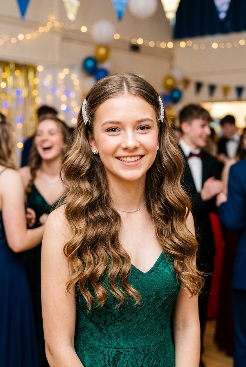 Pinned Back Front School Dance Hair - 20 school dance hairstyles - 20 school dance hairstyles