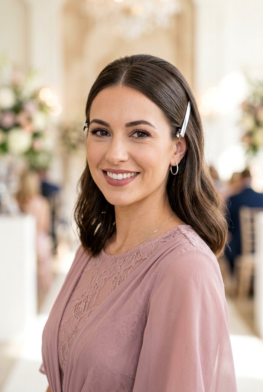 Pinned Back Sides - 20 mother of the bride long hairstyles - 20 mother of the bride long hairstyles