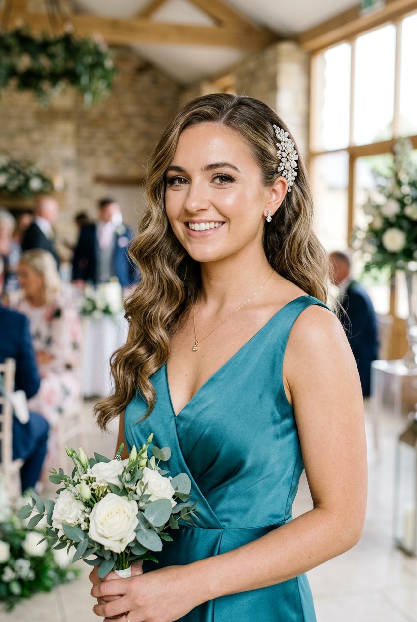 Pinned Back Waves - 20 bridesmaid hairstyles for shoulder length hair - 20 bridesmaid hairstyles for shoulder length hair