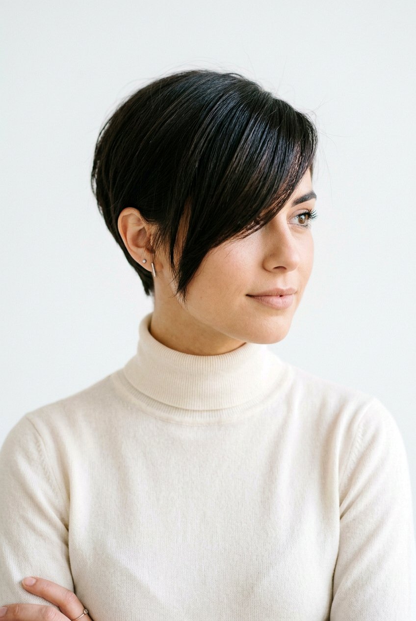 Pixie Bob with Long Side Swept Bangs - 20 pixie bob with side swept bangs - 20 pixie bob with side swept bangs