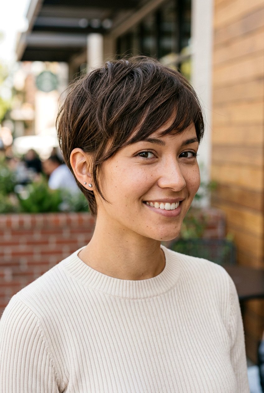 Pixie Bob with Side Swept Bangs and Sideburns - 20 pixie bob with side swept bangs - 20 pixie bob with side swept bangs