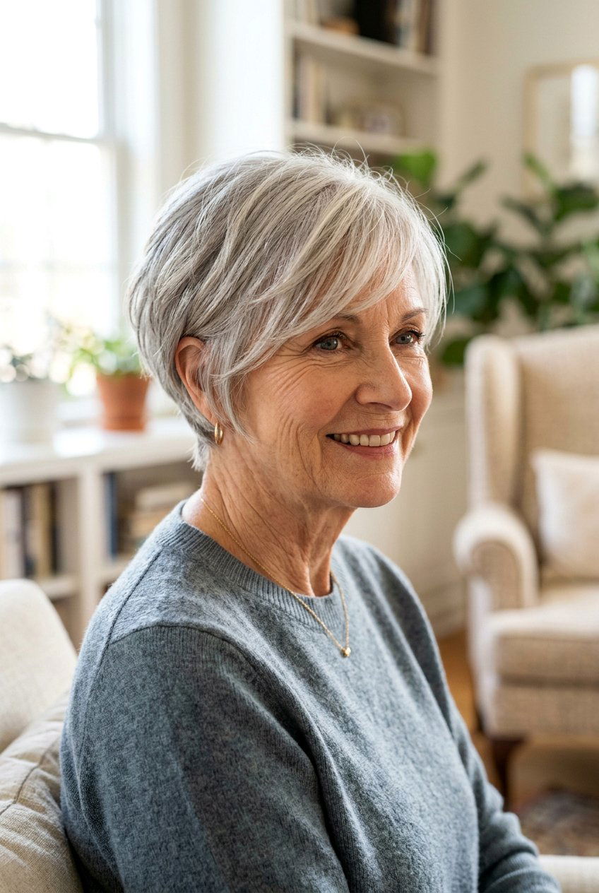 Pixie Bob with Side Swept Bangs for Older Women - 20 pixie bob with side swept bangs - 20 pixie bob with side swept bangs