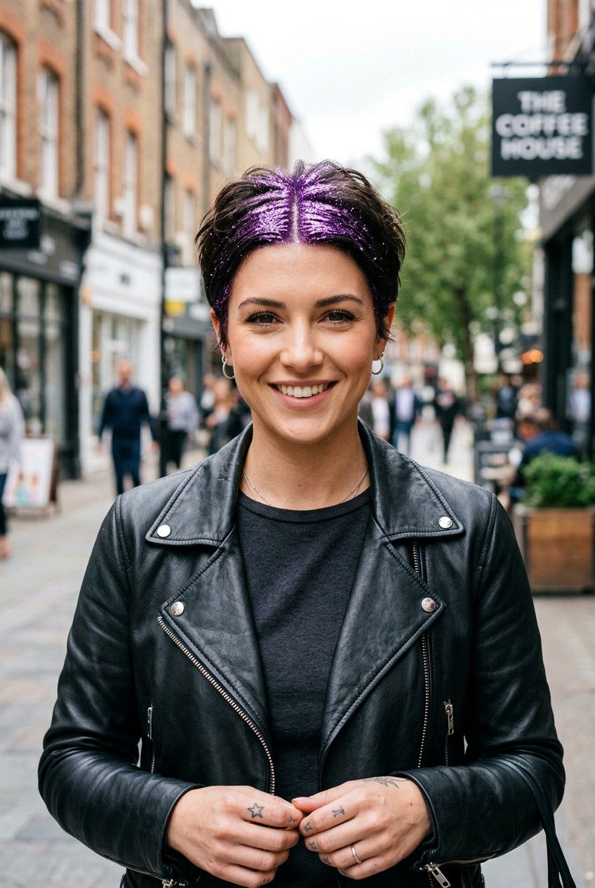 Pixie Cut - 20 glitter roots hairstyle ideas - 20 glitter roots hairstyle ideas