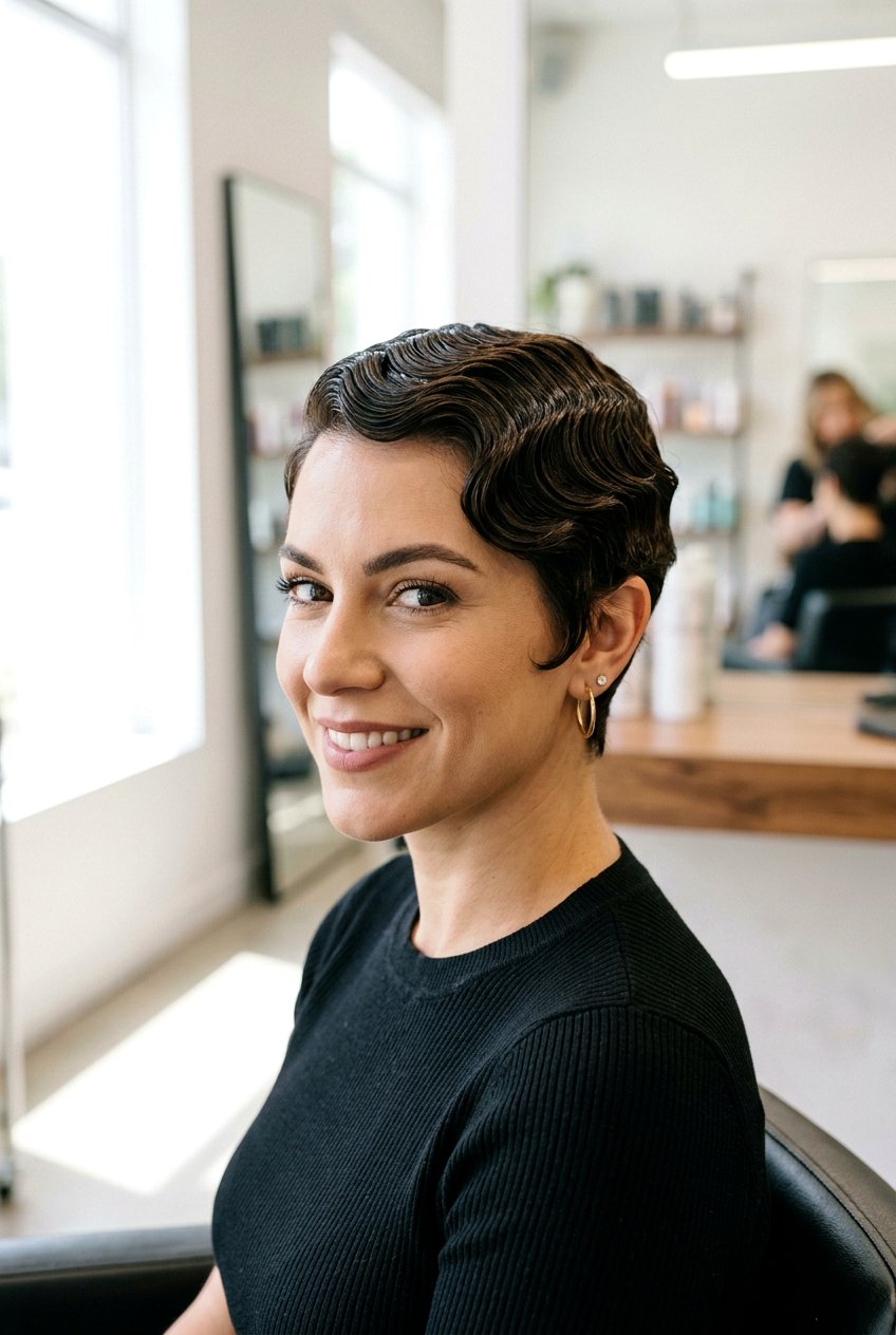 Pixie Cut Finger Waves - 20 bridesmaid hairstyles - 20 bridesmaid hairstyles