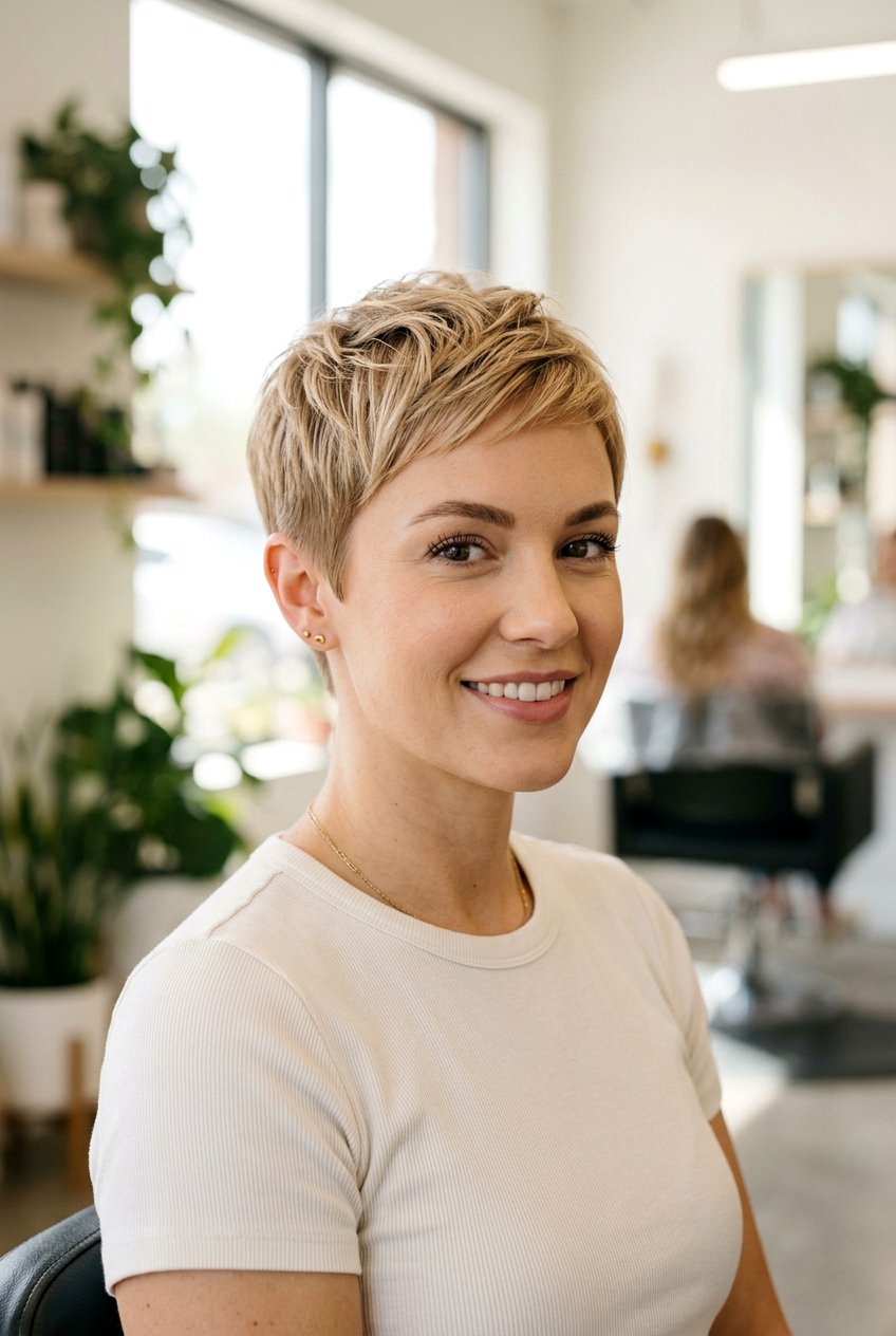 Pixie Cut Styled Neatly For Picture Day - 20 easy hairstyles for picture day - 20 easy hairstyles for picture day