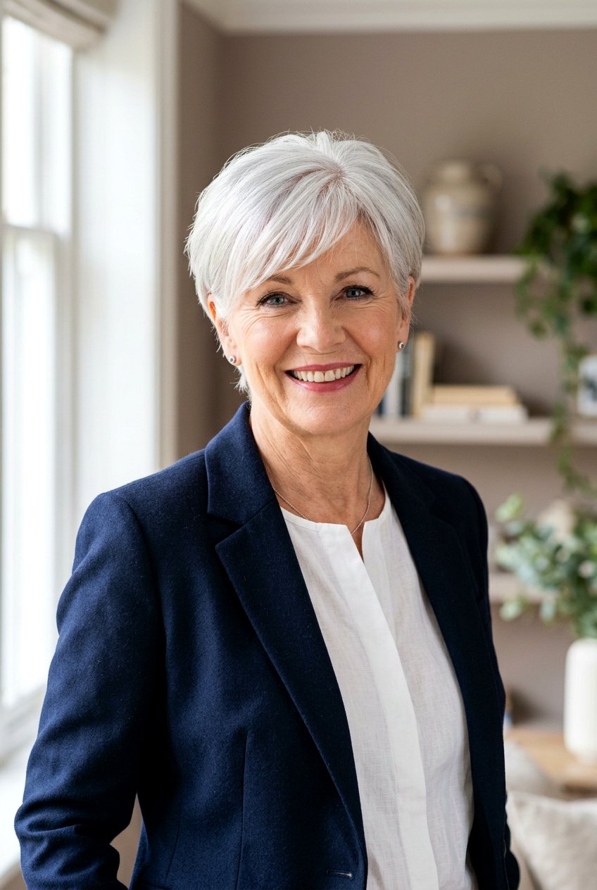 Pixie Cut With Bangs - 20 natural hairstyles for women over 60 - 20 natural hairstyles for women over 60