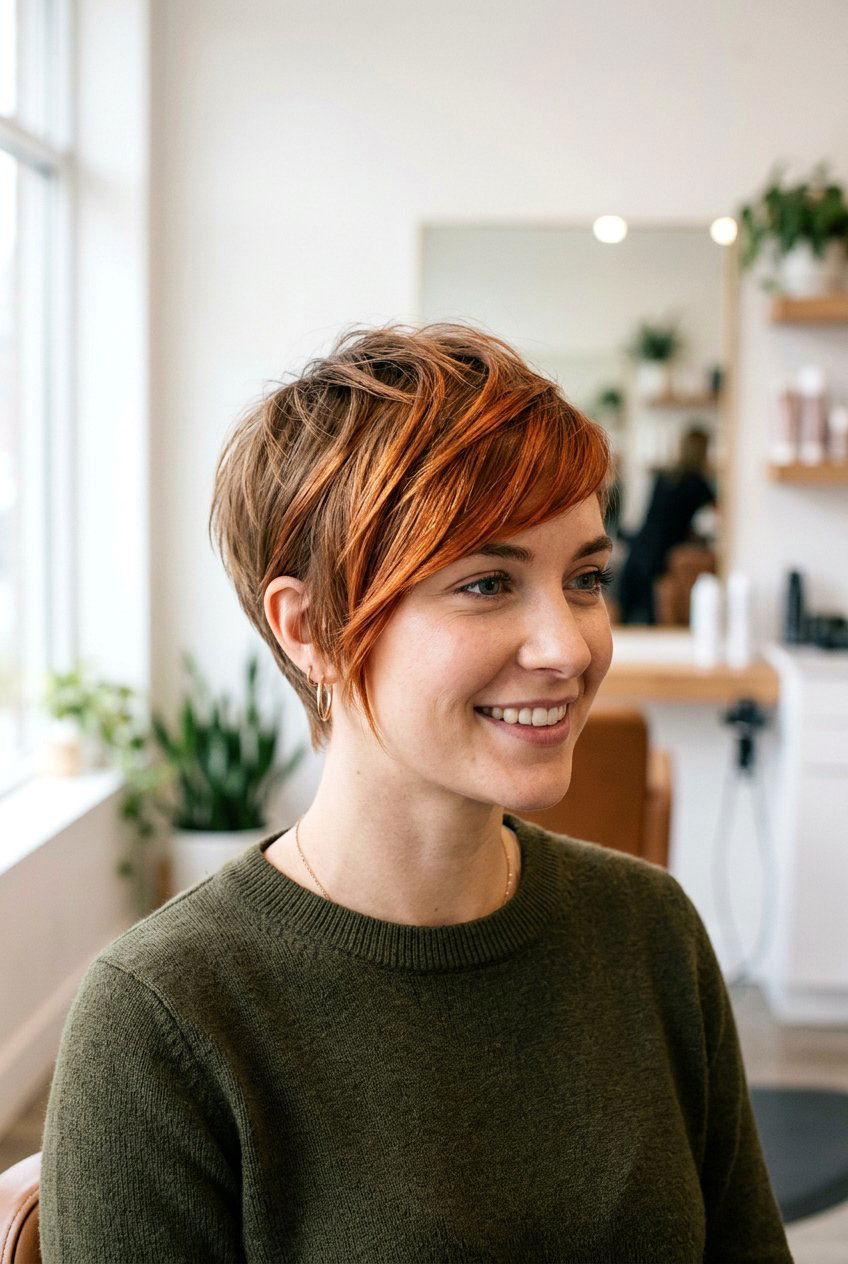 Pixie Cut With Copper Front Pieces - 20 chunky copper front pieces - 20 chunky copper front pieces