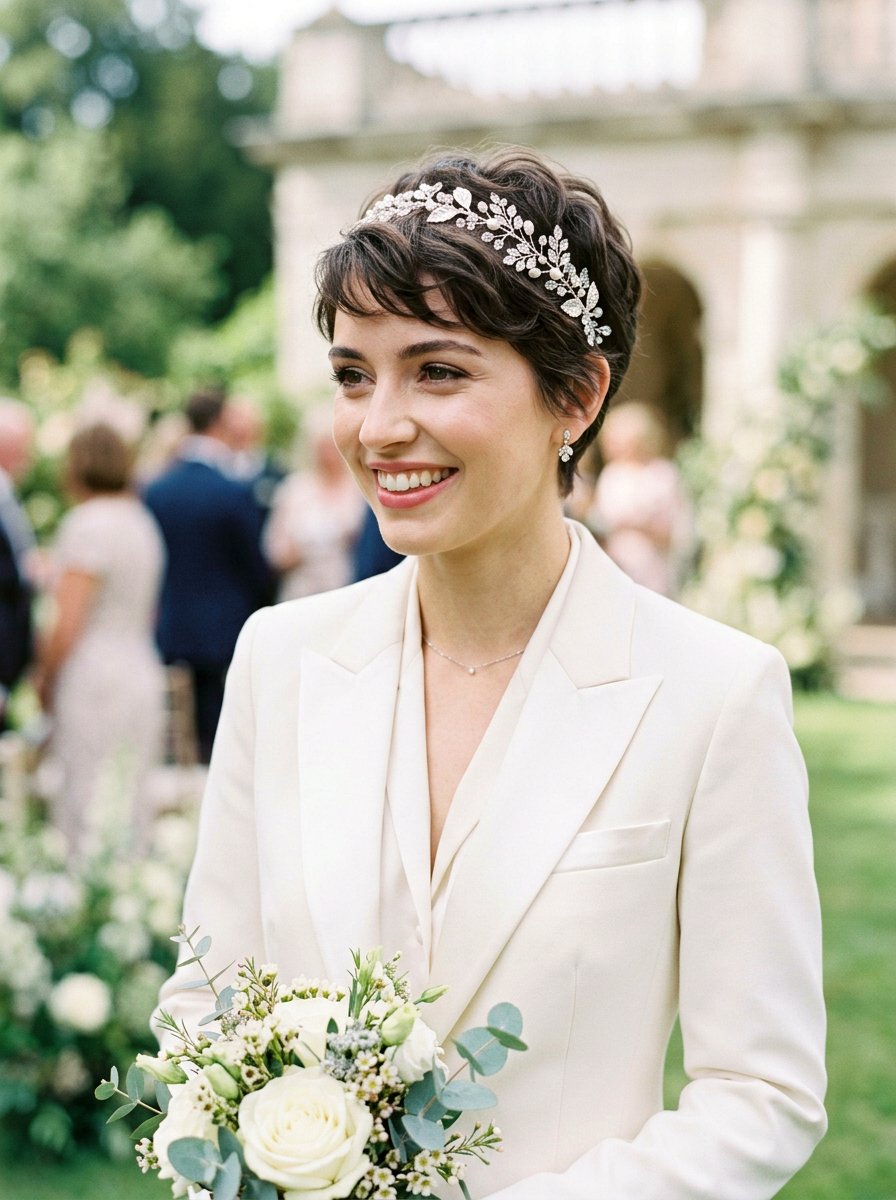 Pixie Cut With Hair Vine - 20 wedding hairstyles with hair vines - 20 wedding hairstyles with hair vines