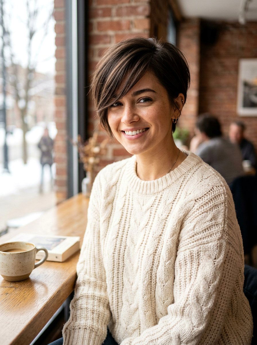 Pixie Cut With Long Bangs - 20 haircut for relaxed hair women - 20 haircut for relaxed hair women