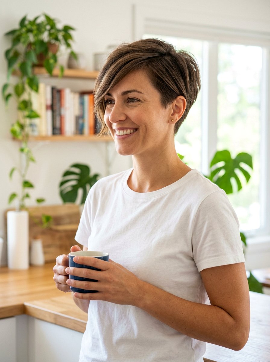 Pixie Cut With Long Bangs For Moms - 20 trendy haircut for moms 2026 - 20 trendy haircut for moms 2026