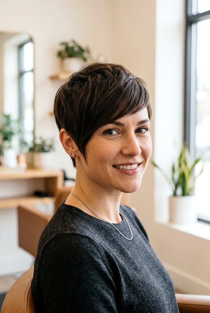 Pixie Cut With Long Side Bangs For Square Face - 20 pixie cut for square face - 20 pixie cut for square face