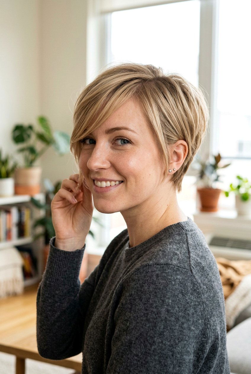 Pixie Cut With Side Bangs - 20 short straight hairstyles - 20 short straight hairstyles