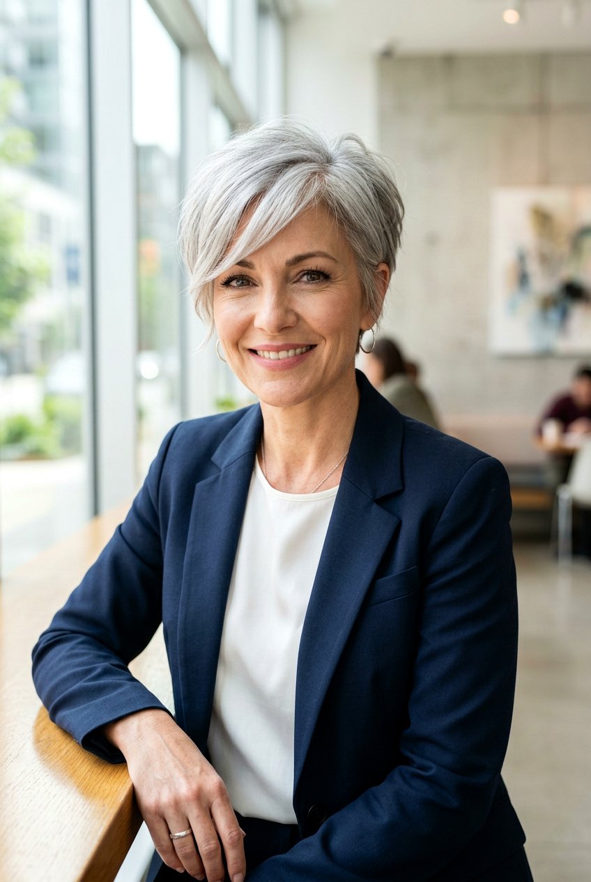 Pixie Cut With Side Bangs - 20 side bangs for older women - 20 side bangs for older women